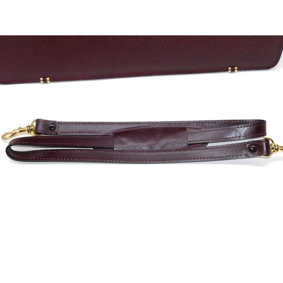 VTG Stebco Attache Briefcase Pebbled Leather Retractable Handle Burgundy Red - Picture 3 of 16